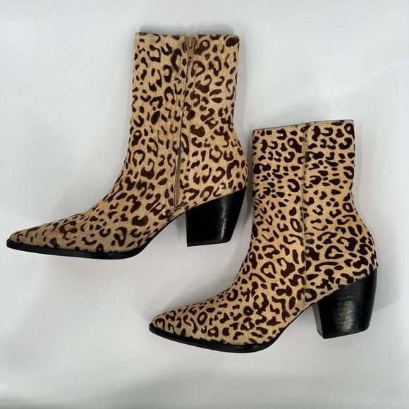 Matisse Women's Caty Boot in Leopard Calf-Hair Western Ankle Bootie sz 8.5 M NEW - Picture 2 of 9